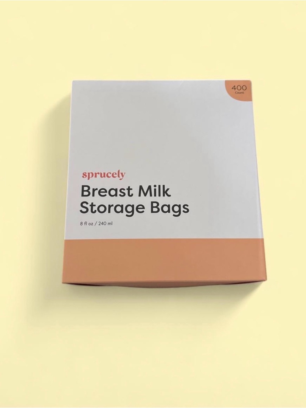Sprucely Breast Milk Storage Bags - Peach/White